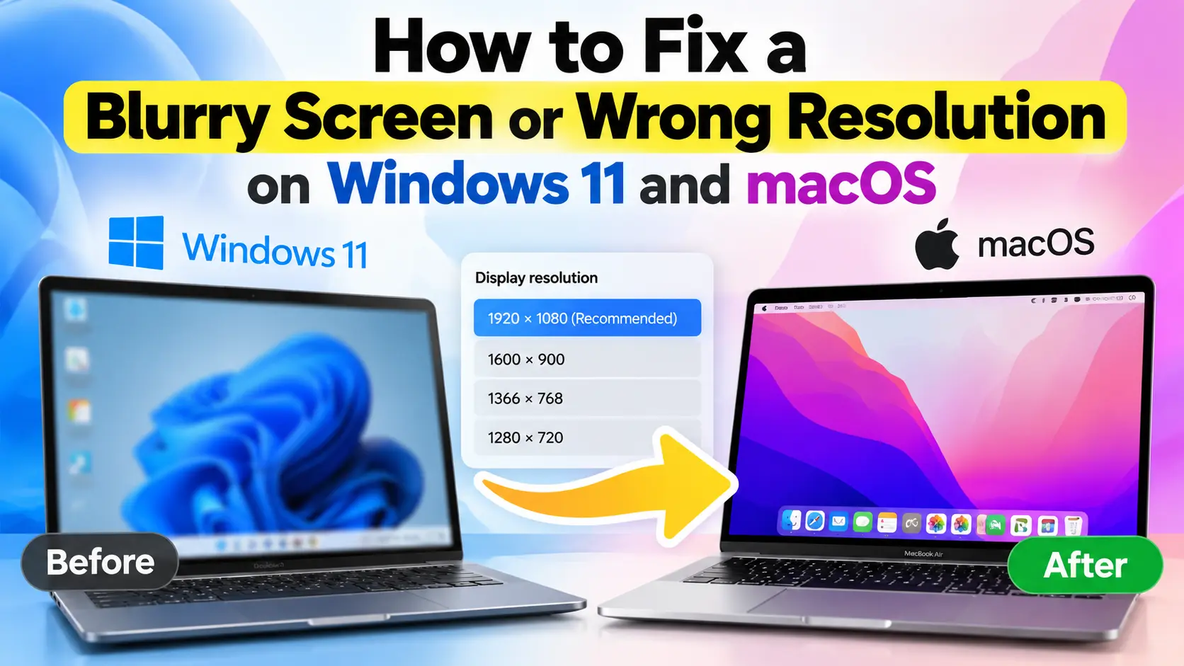 How to Fix a Blurry Screen or Wrong Resolution on Windows 11 and macOS