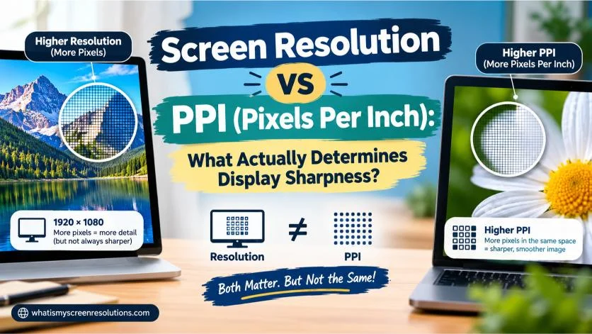 Screen Resolution vs PPI (Pixels Per Inch): What Actually Determines Display Sharpness?